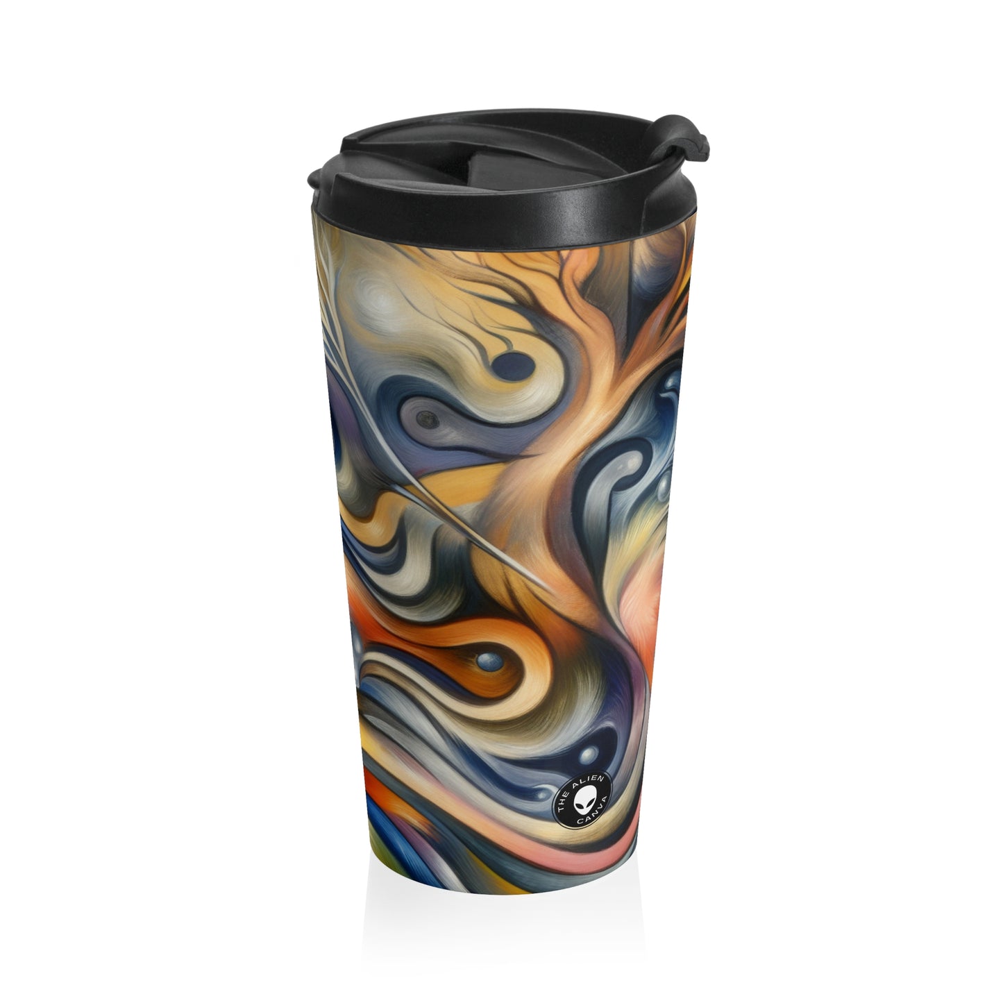 "Everyday Enchantment: A Surreal World in Motion" - The Alien Stainless Steel Travel Mug Surrealist Automatism