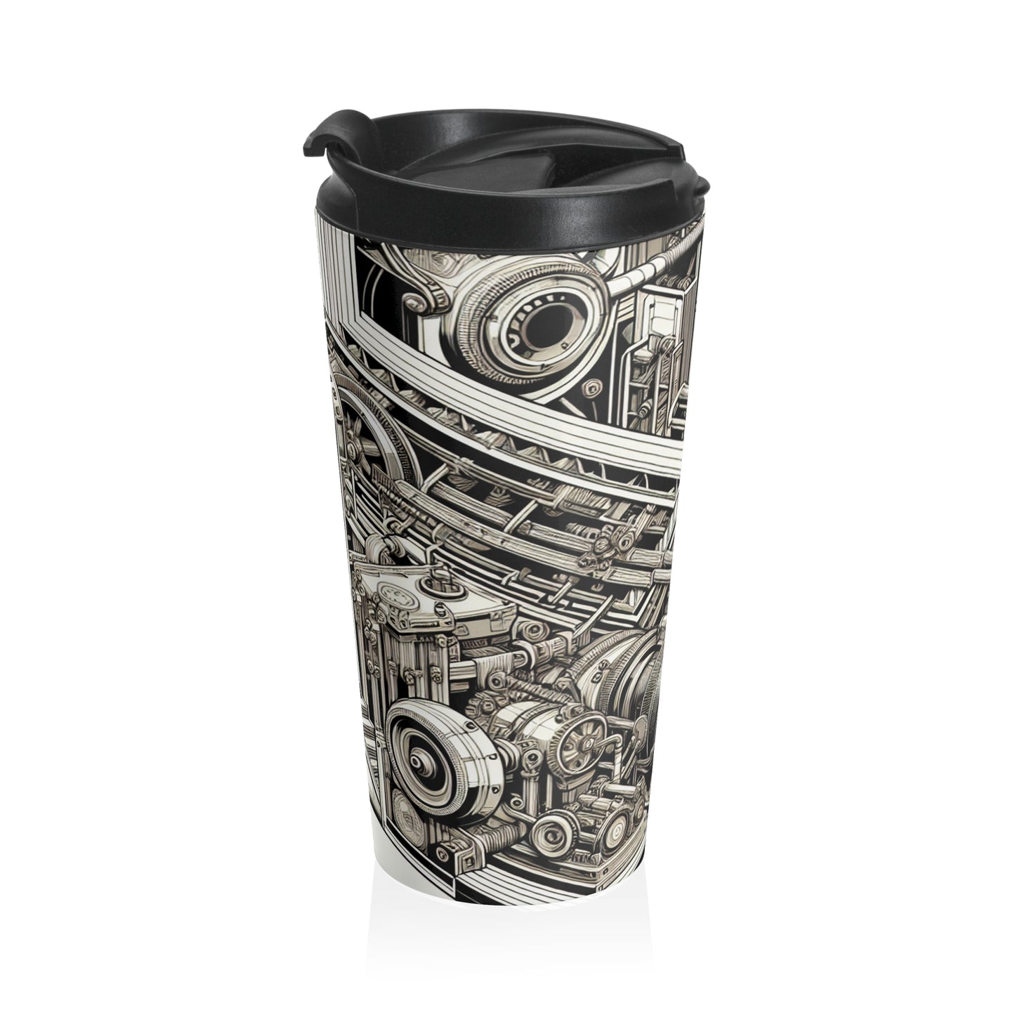 "Urban Precision: Modern City at Sunset" - The Alien Stainless Steel Travel Mug Precisionism