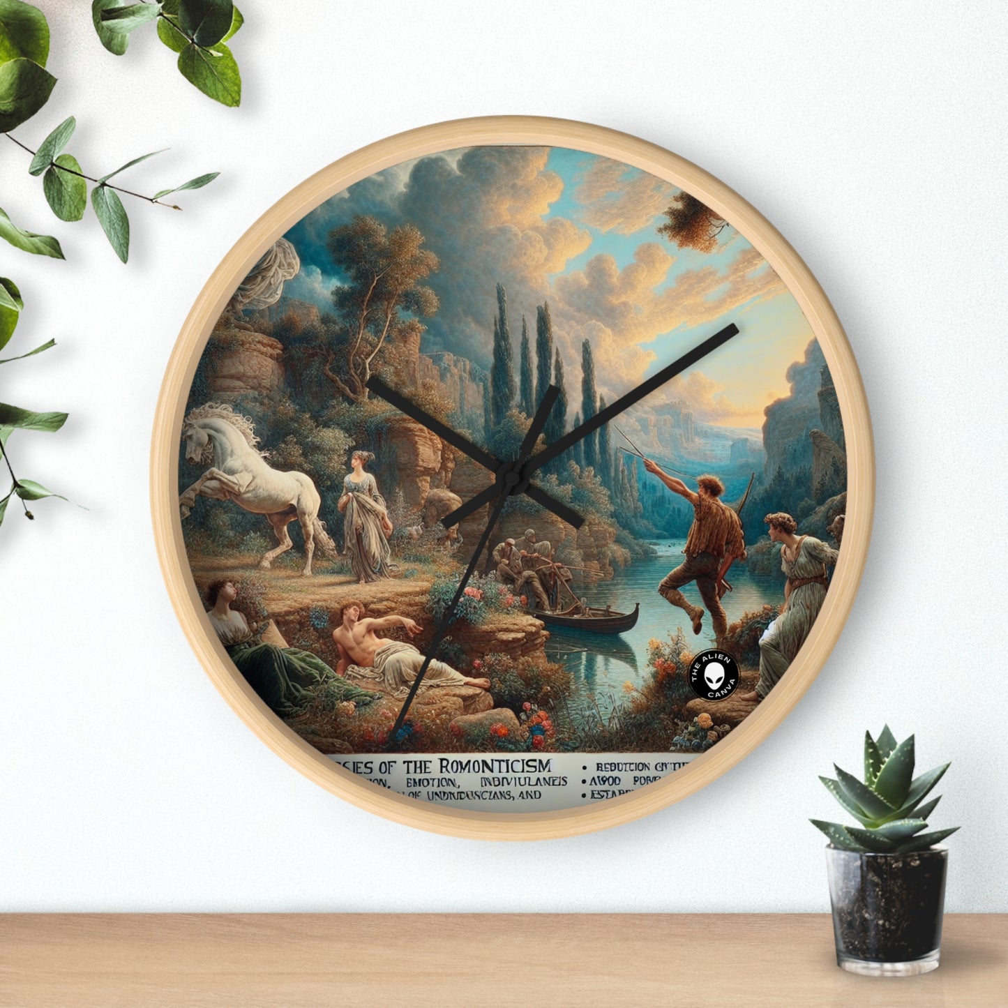 "Sunset Serenade: Un paysage romantique" - L'horloge murale Alien Romantisme