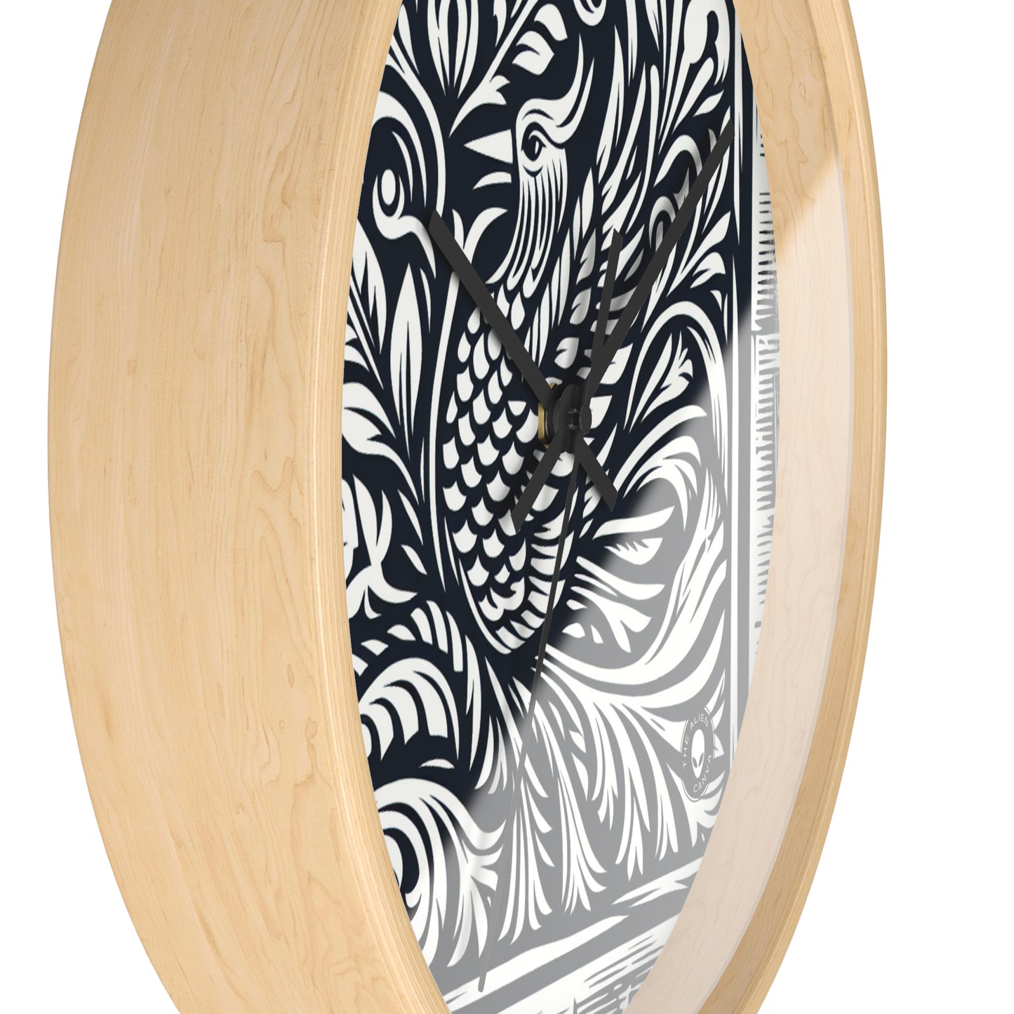 "Elements in Unison: A Woodcut Exploration" - The Alien Wall Clock Woodcut Printing