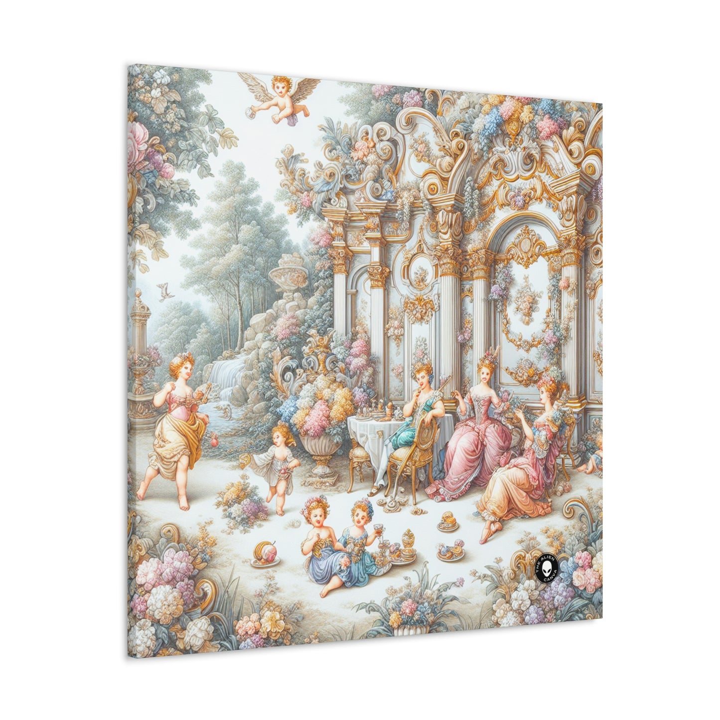 "A Garden of Rococo Delights: A Whimsical Extravaganza" - The Alien Canva Rococo