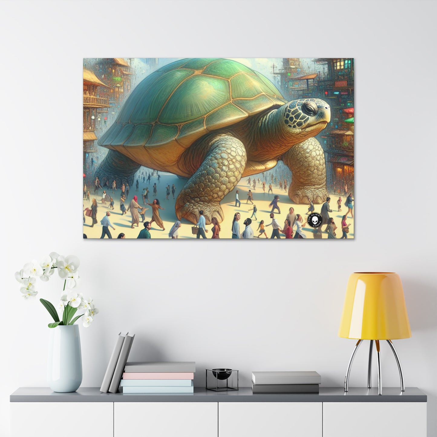 "La tortue merveilleuse dans la ville" - The Alien Canva