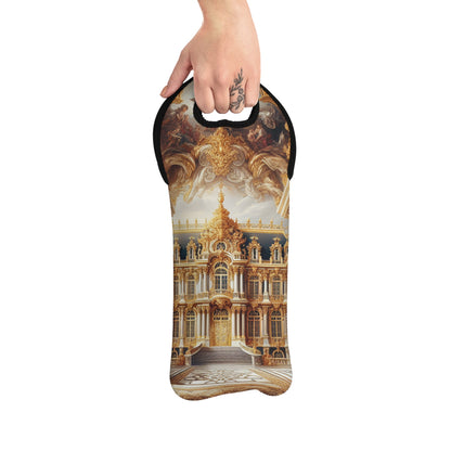 "Regal Splendor: A Gold-Plated Baroque Palace" - The Alien Wine Tote Bag Baroque Style