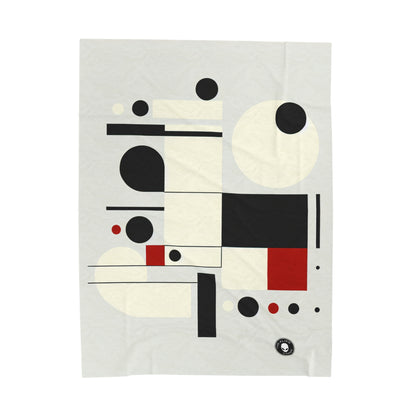 "Dynamic Balance: A Suprematist Exploration" - The Alien Velveteen Plush Blanket Suprematism