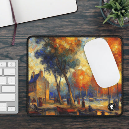 "Tarde lluviosa: un paisaje urbano postimpresionista" - The Alien Gaming Mouse Pad Postimpresionismo