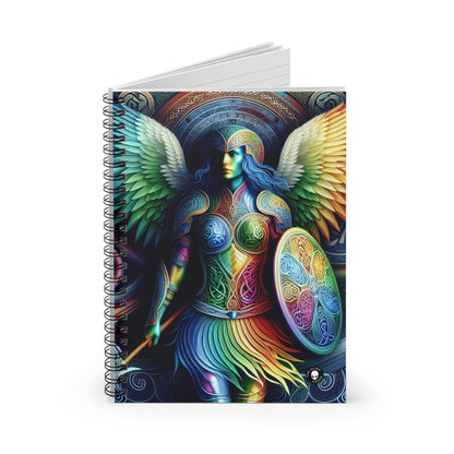 "Lionhearted Warrior Goddess: A Celtic-Inspired Artwork" - The Alien Spiral Notebook (Ruled Line) Celtic Art