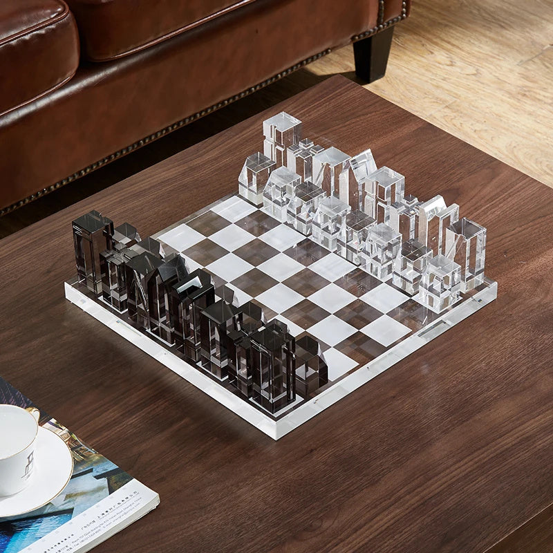 European-style Crystal Chessboard  Desktop Entrance Ornament Decoration