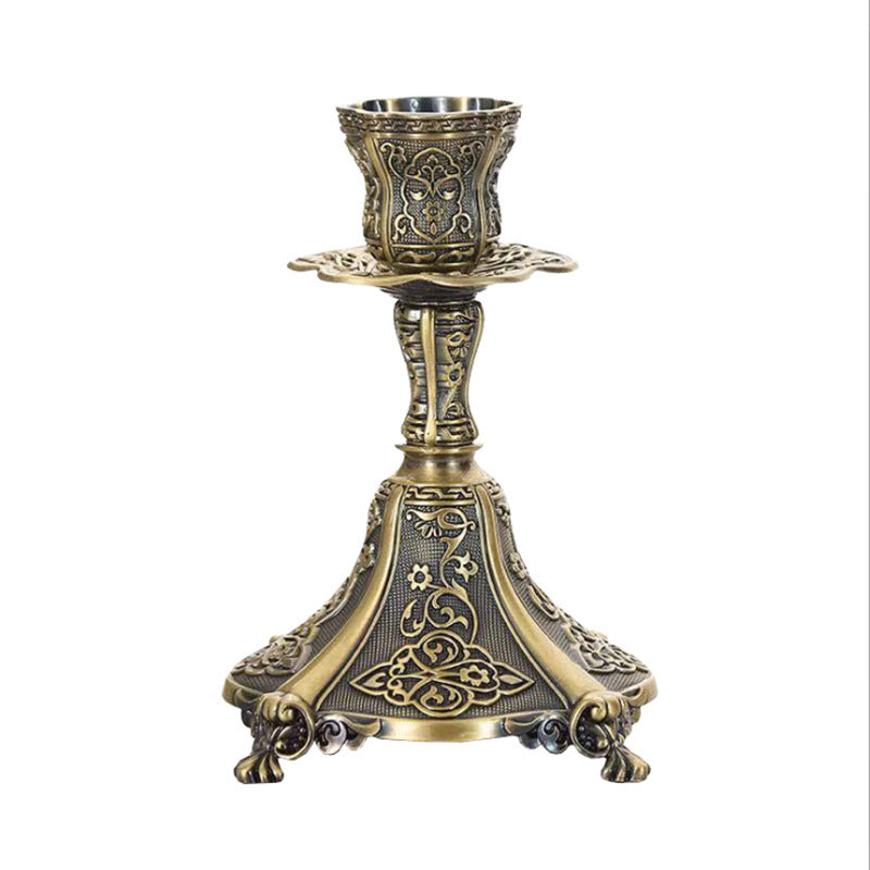 Retro Alloy Candle Holder Decoration Luxury