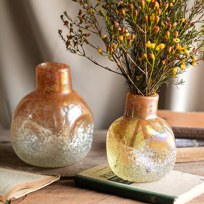 Vase en verre à bulles d'art fait à la main, ornements décoratifs