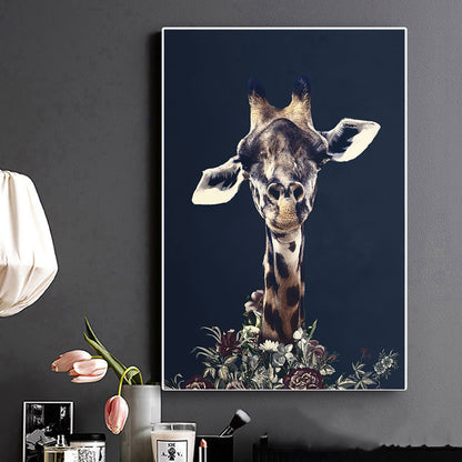 Living Room Decor Wall Decor Black Wildlife Canvas Poster Print