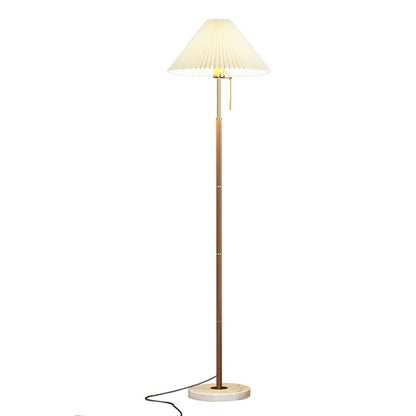 Lampadaire plissé Simple à Grain de bois de luxe rétro, luminaire décoratif d'intérieur, idéal pour une chambre à coucher, un canapé, un bureau ou une chambre à coucher