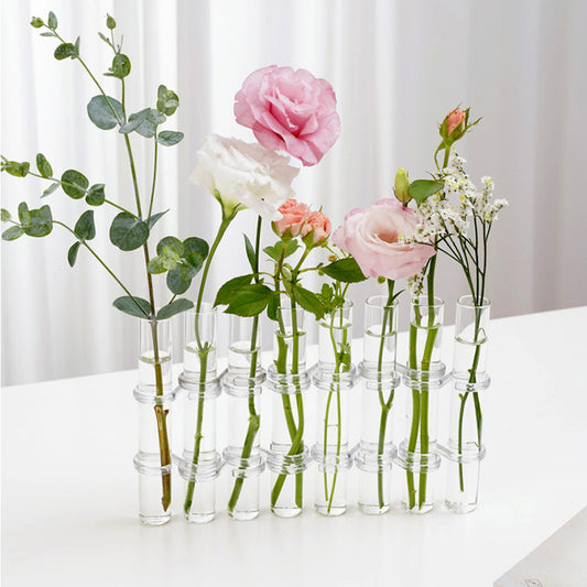 Tube à essai Vase en verre transparent pour bouteille de plante Pot de fleur récipient hydroponique décor fête de mariage Vases à fleurs à charnière florale décor à la maison