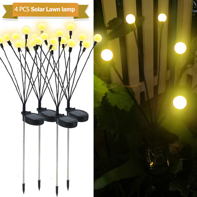 Simulation luciole lumière solaire décoration de jardin extérieur pelouse paysage lampe décor de noël lumières LED solaires lumières de jardin en plein air