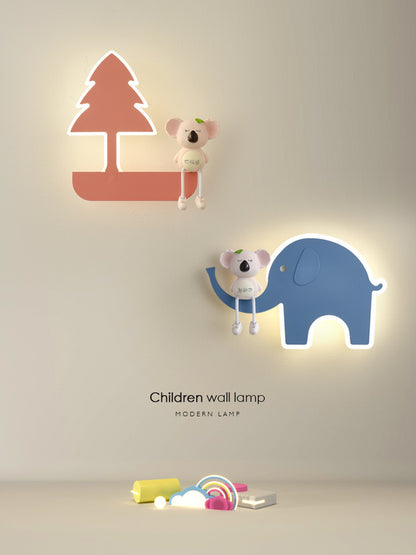 Children's Bedroom Bedside Wall Lamp Boy And Girl Room Eye Protection Cartoon Background Lamp