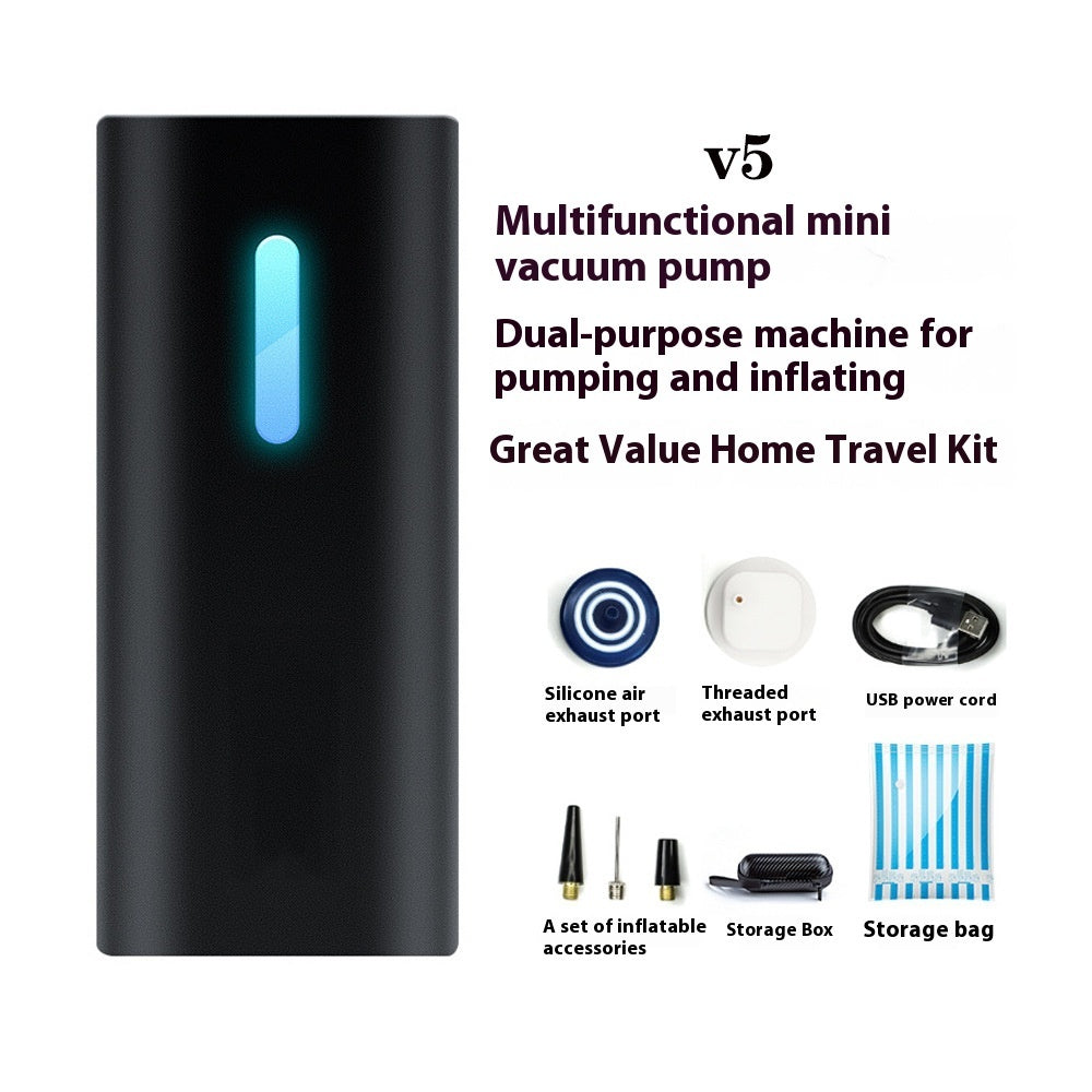 V5 Battery-free Usb Mini Electric Vacuum Suction Portable Compression Storage Bag Inflatable Dual-use