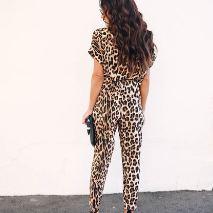 Loose Women's Leopard Print Jumpsuit