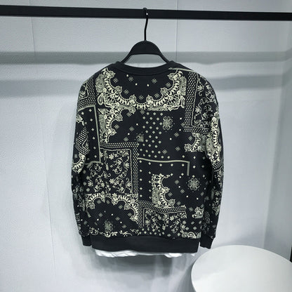 Printed Casual Long-sleeved Pullover Jacket Men's Trend