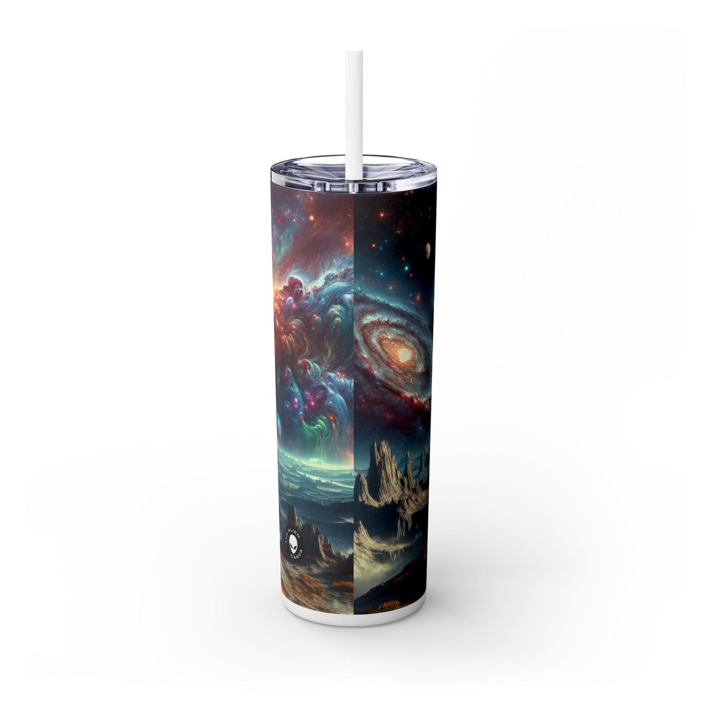 "Exploring the Celestial Realm" - The Alien Maars® Skinny Tumbler with Straw 20oz