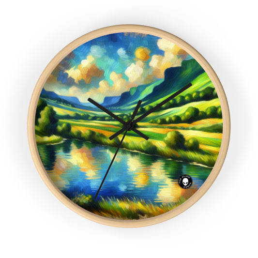 "Serenity at Sunset: An Impressionistic Meadow" - The Alien Wall Clock Impressionism