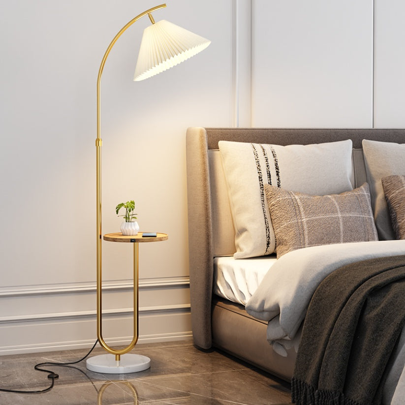 Lampadaire plissé nordique salon chambre modèle de charge sans fil