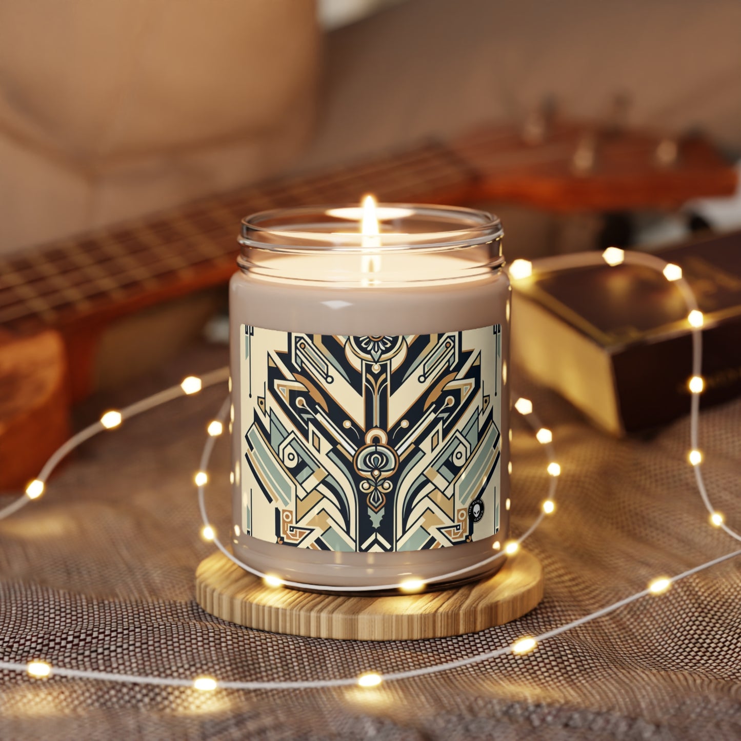 "Glamorous Nights: An Art Deco Cityscape" - The Alien Scented Soy Candle 9oz Art Deco