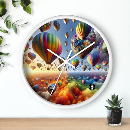 "Horizonte emocional: un paisaje surrealista de globos" - El reloj de pared alienígena