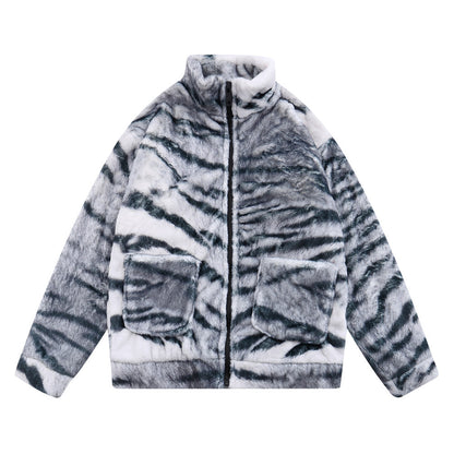 Printed Plush Cotton Coat Jacket Men