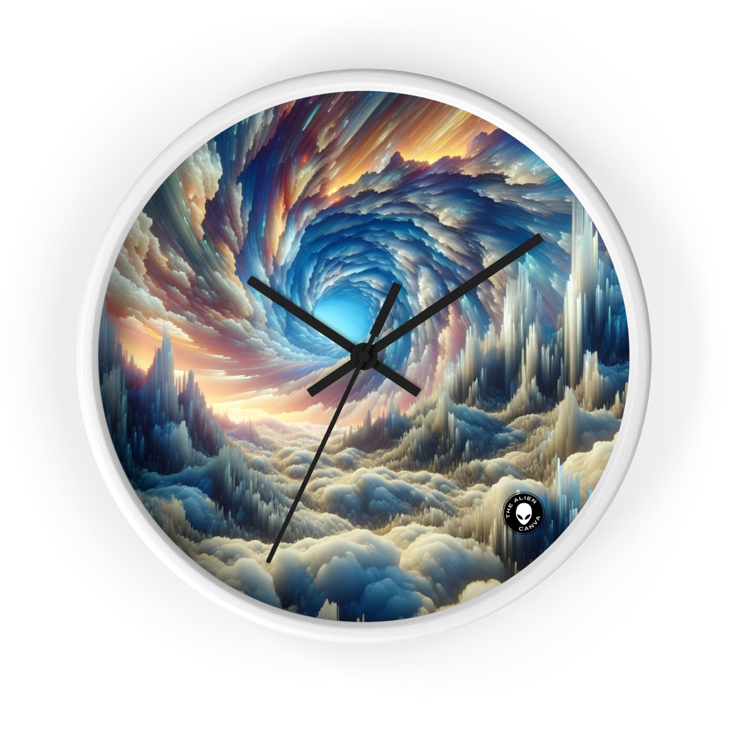 Crystal Peaks and Colorful Skies - The Alien Wall Clock