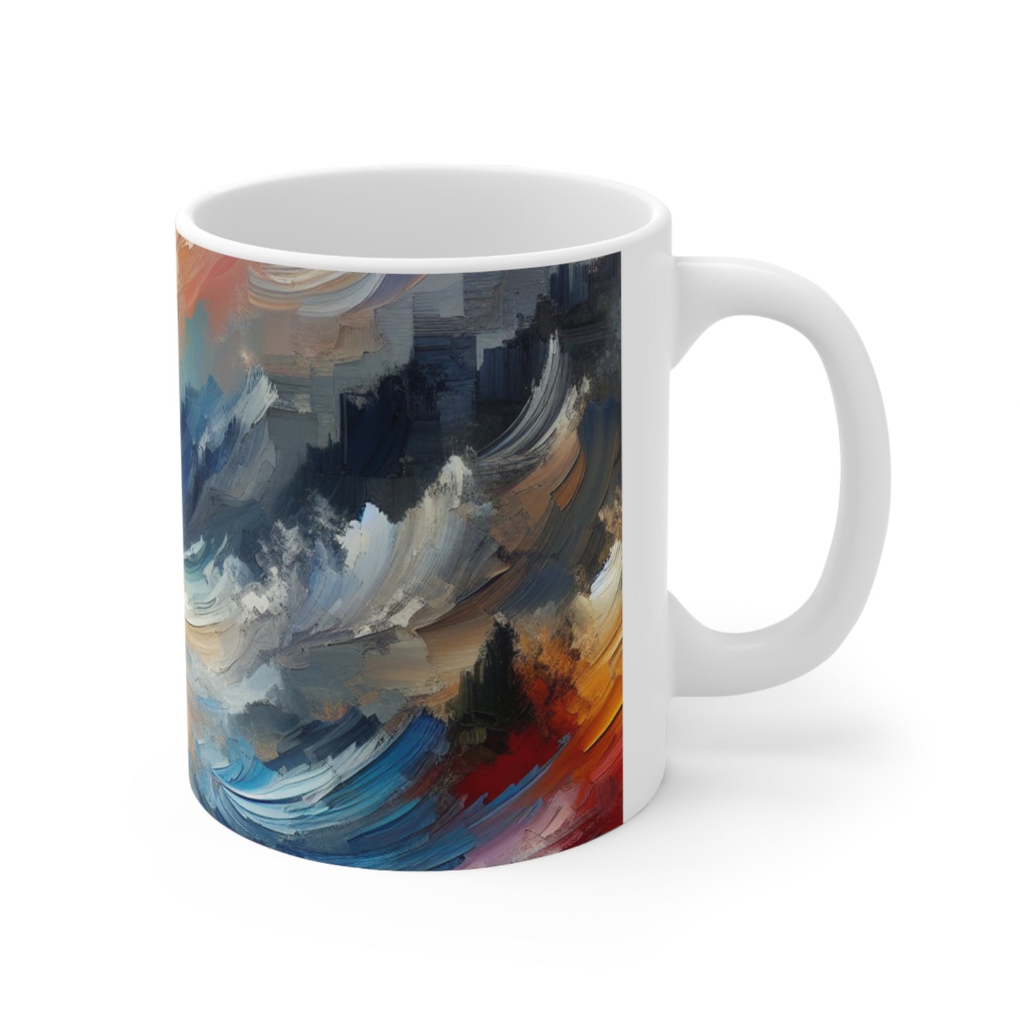 "Abstract Landscape: Exploring Emotional Depths Through Color & Texture" - The Alien Ceramic Mug 11oz Abstract Expressionism Style