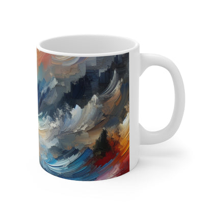 "Abstract Landscape: Exploring Emotional Depths Through Color & Texture" - The Alien Ceramic Mug 11oz Abstract Expressionism Style