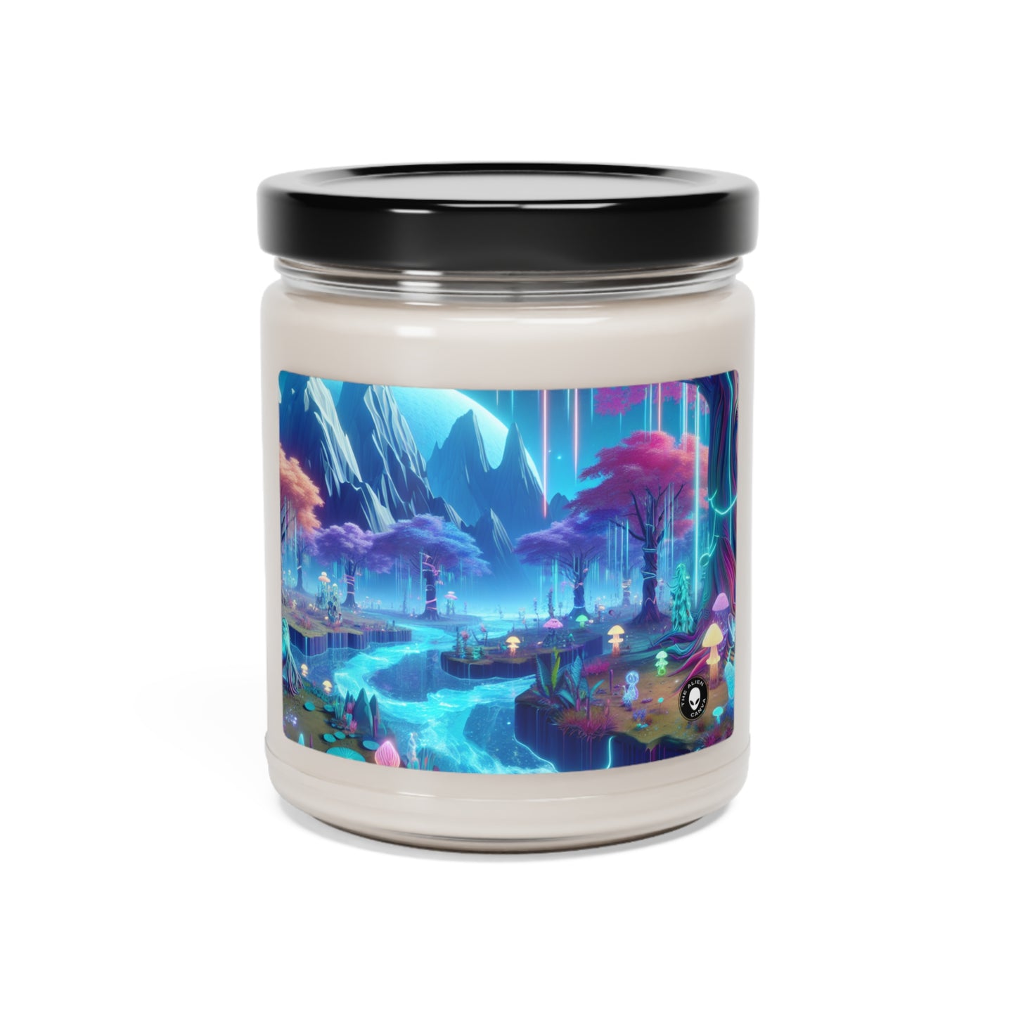 "Dreamscape Odyssey" - La vela de soja con aroma a alienígena, 9 oz, arte de realidad virtual