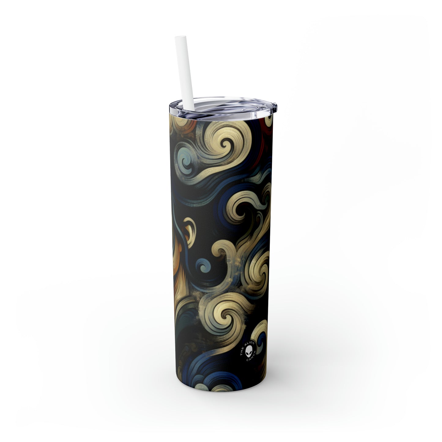 "Primitive Smoke: A Mystical Portrait." - The Alien Maars® Skinny Tumbler with Straw 20oz Primitivism