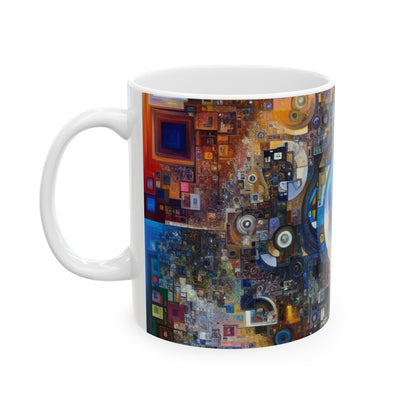 "Percepción distorsionada: un comentario posmoderno sobre la realidad" - The Alien Ceramic Mug 11oz Postmodern Art