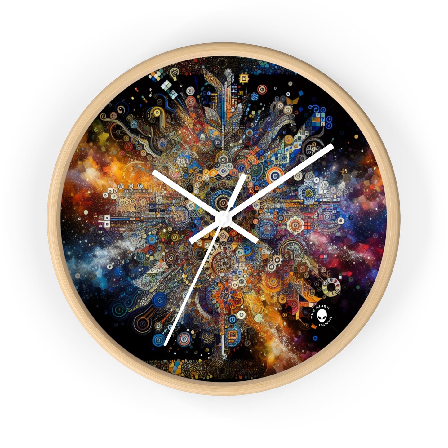 "Art corporel de la nuit étoilée : couleurs vives et traits tourbillonnants" - The Alien Wall Clock Body Art