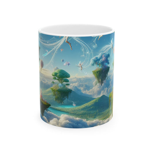 Taza de cerámica alienígena de 11 oz "Enchanted Sky Realms"