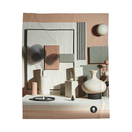 "Armonía en la geometría: una exploración minimalista del arte digital" - The Alien Velveteen Plush Blanket Post-minimalismo