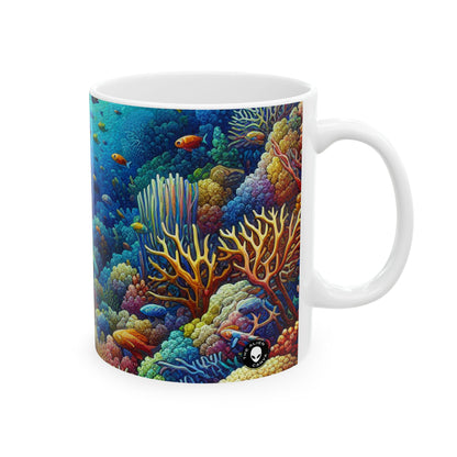 "Marine Paradise: Colorful Coral Reef Wildlife" - The Alien Ceramic Mug 11oz