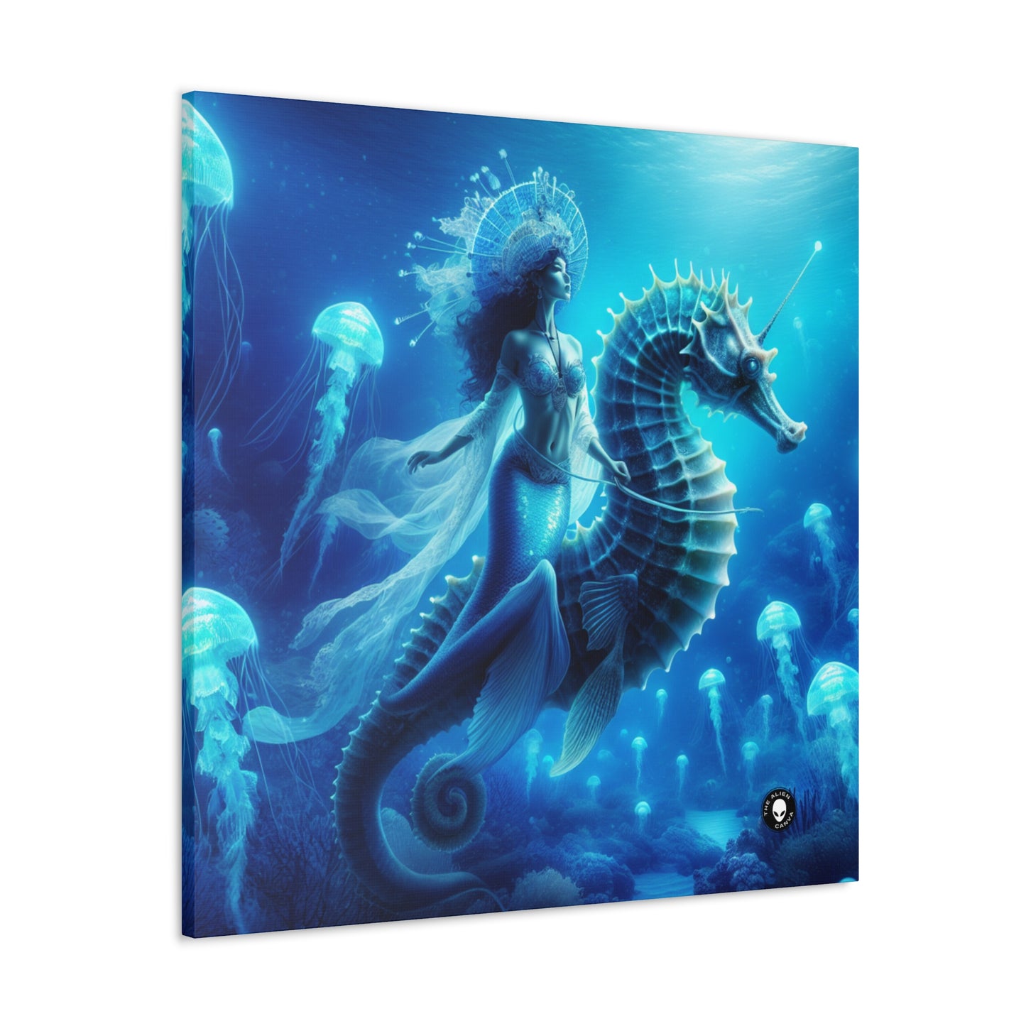 "Magia de sirena: viaje con el caballito de mar gigante" - The Alien Canva