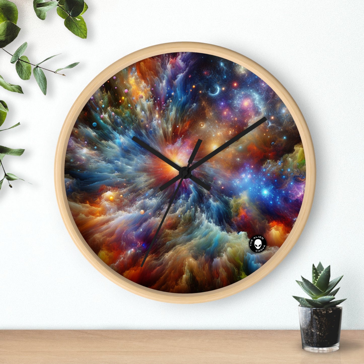 "Galactic Creation: A Kaleidoscope of Cosmic Wonder" - The Alien Wall Clock