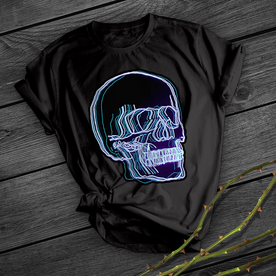 Neon Ecstasy Skull Blanc Manches Courtes