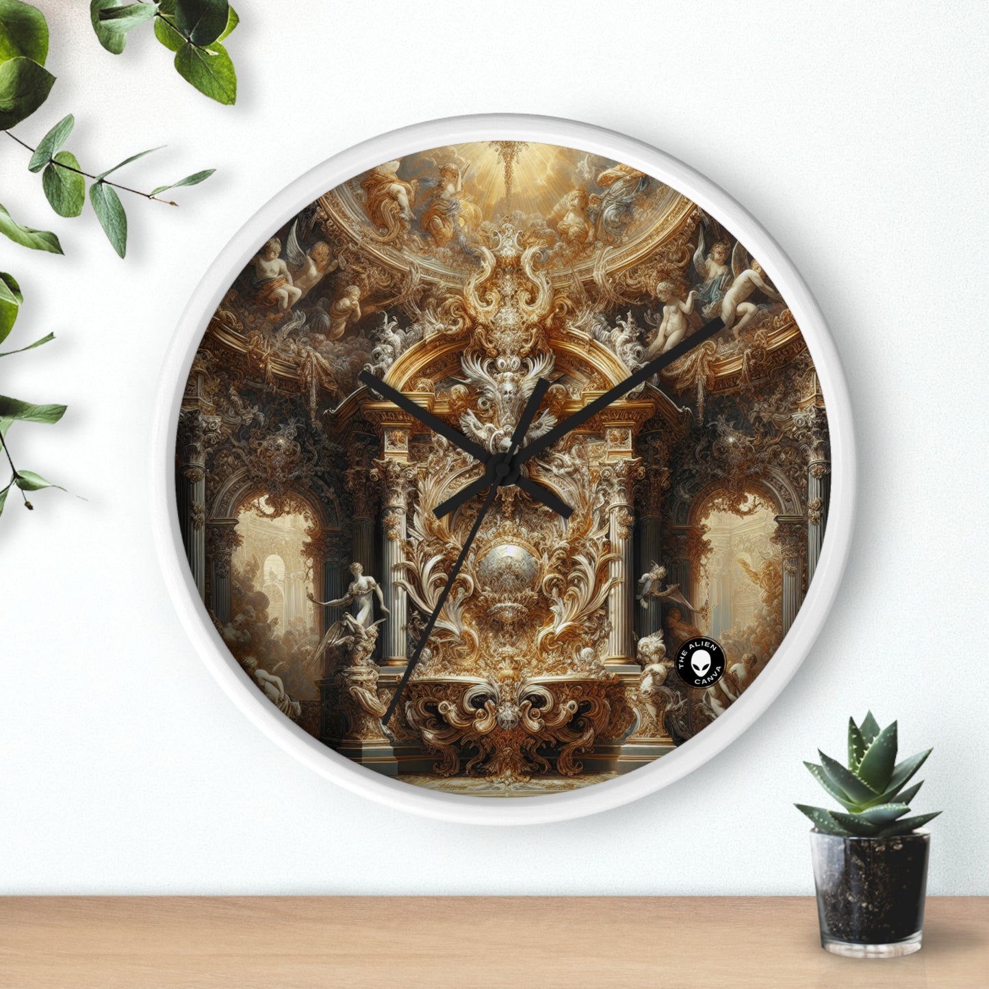 "Banquete barroco: una fiesta de opulencia" - El reloj de pared alienígena Barroco