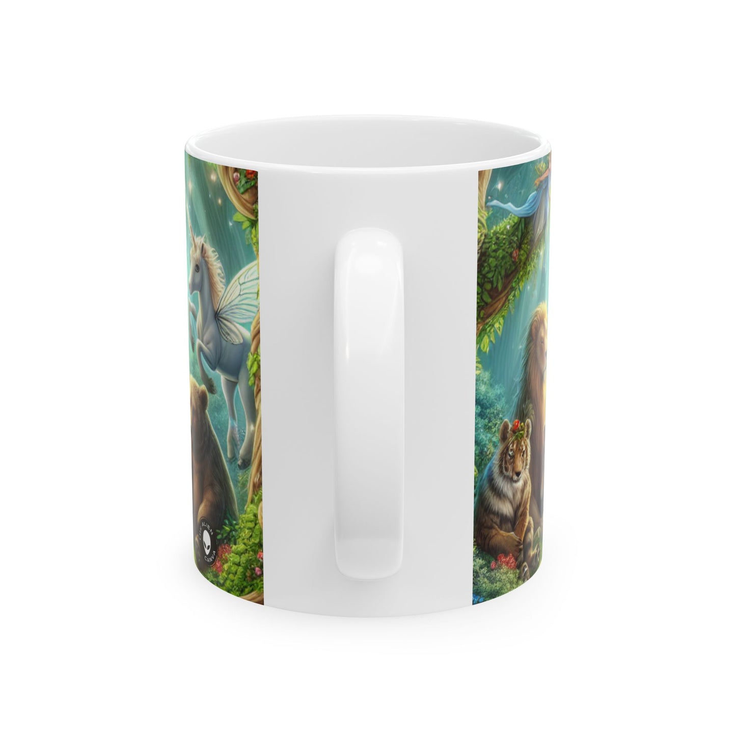 « Pique-nique dans la forêt enchantée » – Tasse en céramique Alien 11 oz