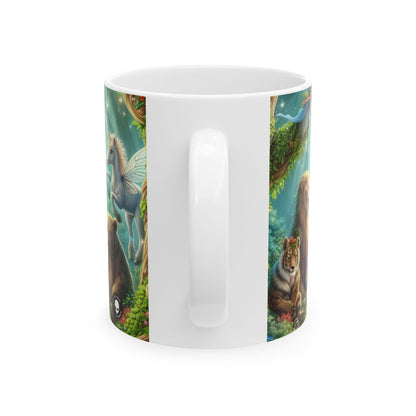 "Picnic en el bosque encantado": taza de cerámica extraterrestre de 11 oz