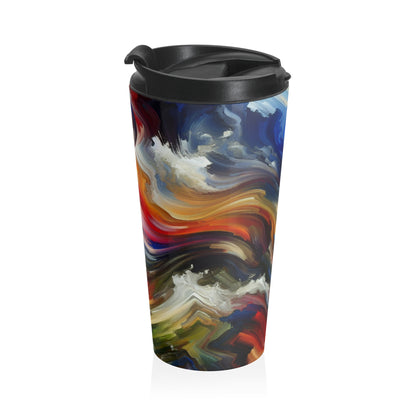 "Cacophony of Conflict" - The Alien Stainless Steel Travel Mug Expressionism