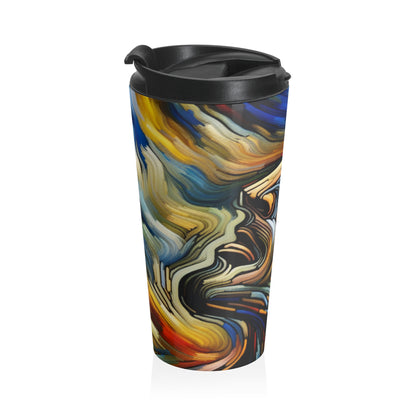 Title: "Tempestuous Waters" - The Alien Stainless Steel Travel Mug Expressionism