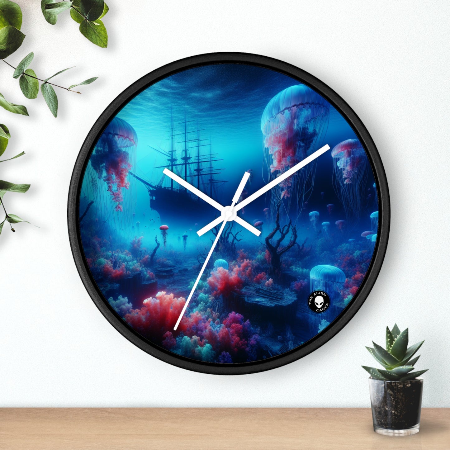 "Jellyfish Haven: A Surreal Underwater World" - The Alien Wall Clock