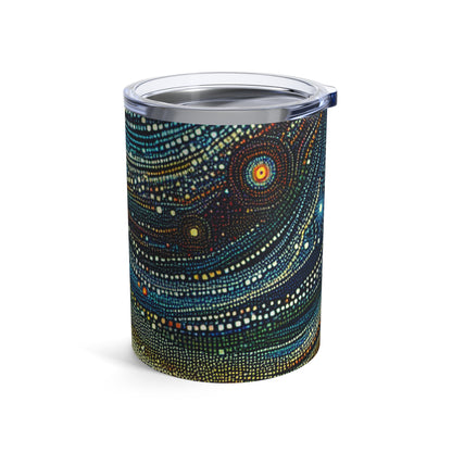 "Starry Dots: A Celestial Mosaic" - The Alien Tumbler 10oz Pointillism