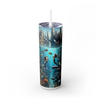 « Seascape Serenity : Un havre de paix sous-marin » - Le verre fin Alien Maars® avec paille 20 oz