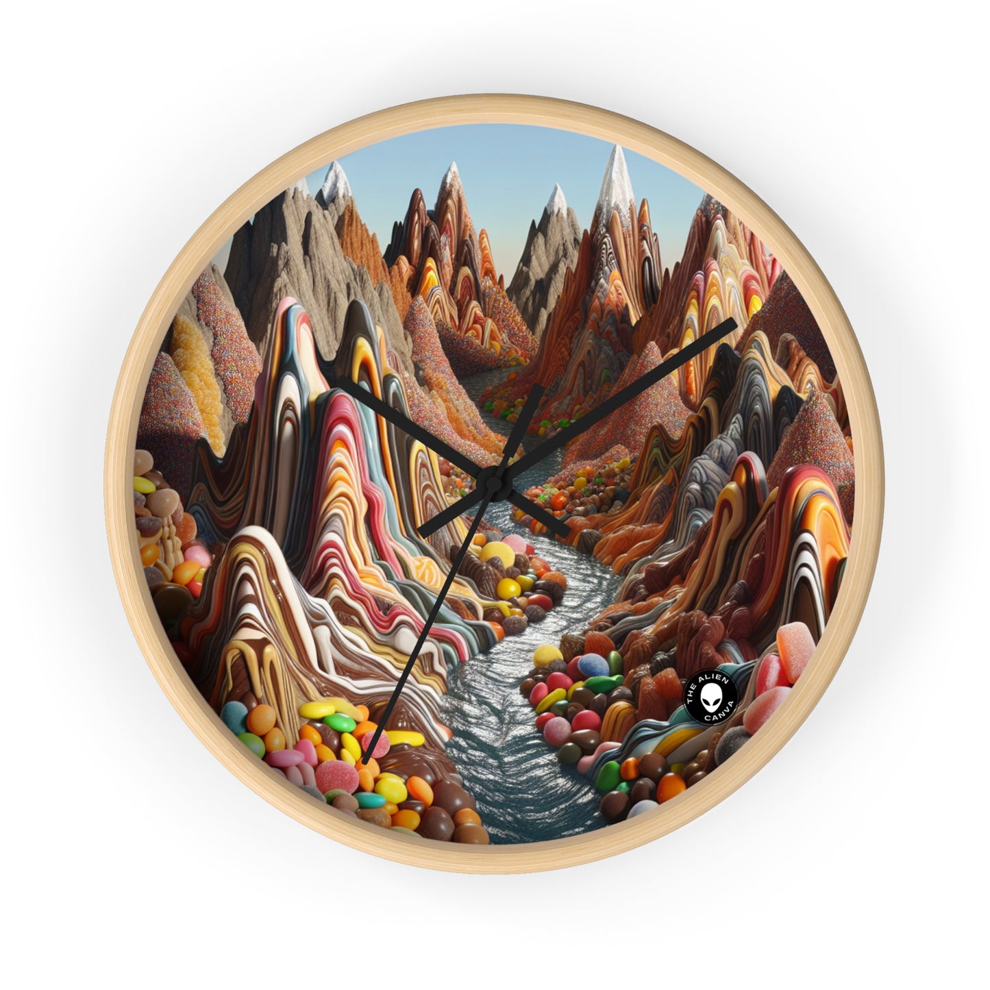 "Candyland: A Sweet Surrealistic Landscape" - The Alien Wall Clock