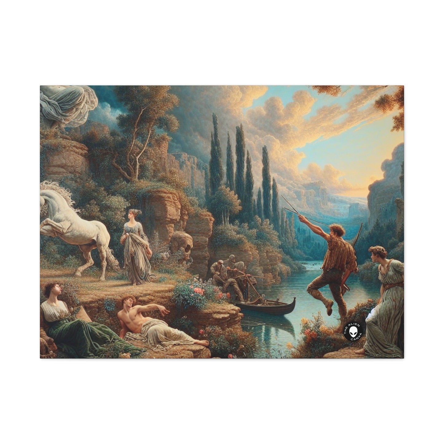 "Sunset Serenade: A Romantic Landscape" - The Alien Canva Romanticism